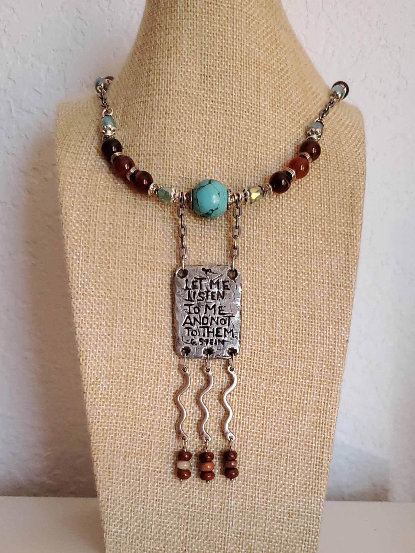 This Shell Pewter Pendant Necklace is Wearable Art