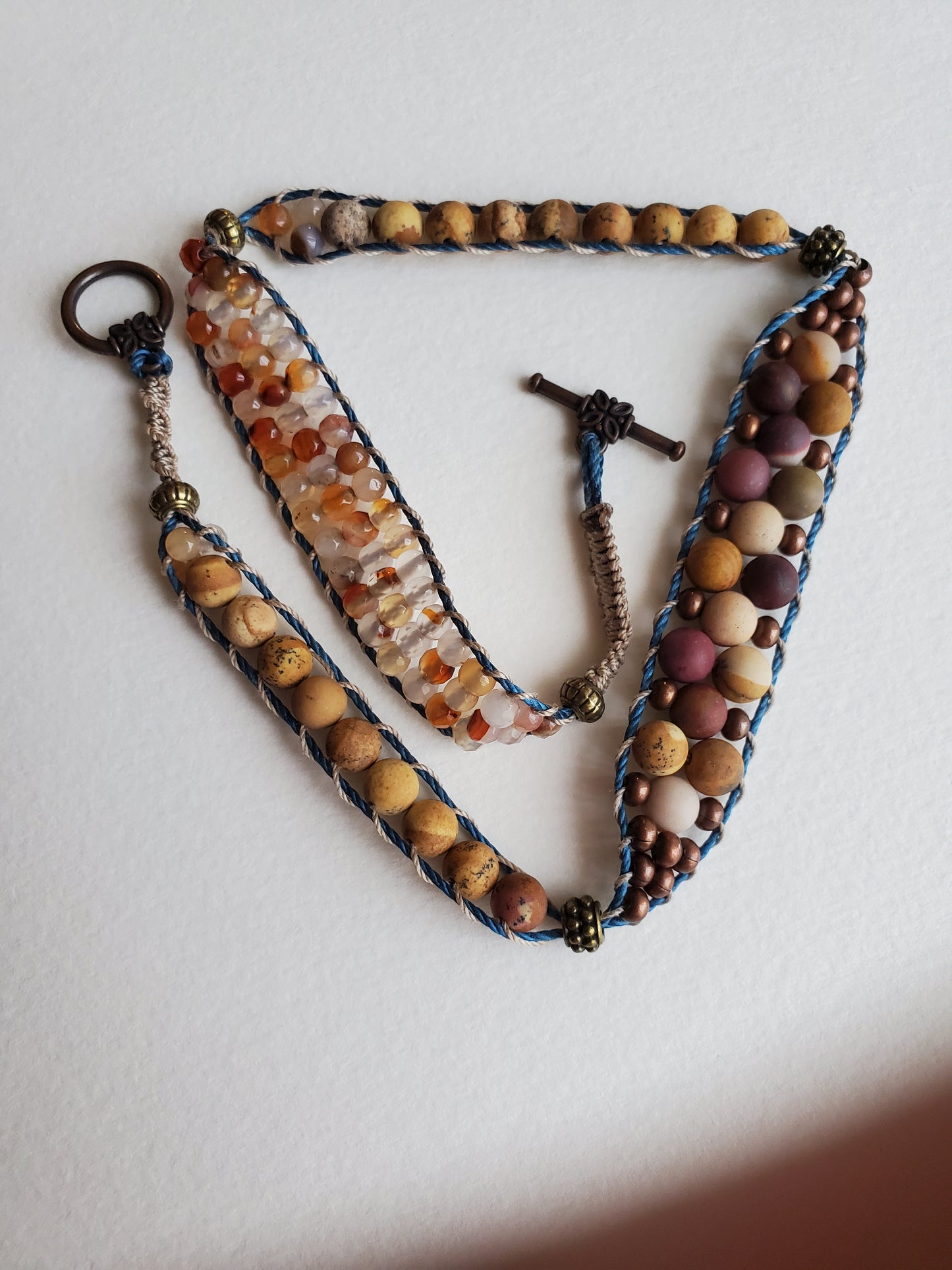 Gemstone Woven Wrap Bracelet On Comfortable