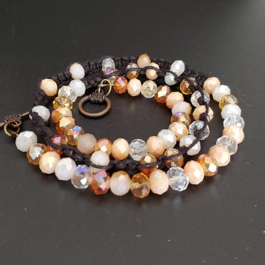 Hemp Wrap Crystal Bracelet